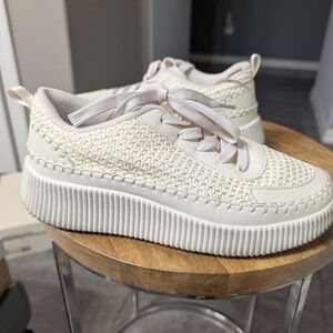 TOP MODA Sonia-1 Beige Raffia Sneakers Box